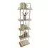 Relaxdays Standregal 5 Ablagen, 143x38x24cm, weiß/natur