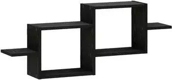vidaXL Wandregal schwarz, Eichen-Optik, 95x17x37cm, Holzwerkstoff