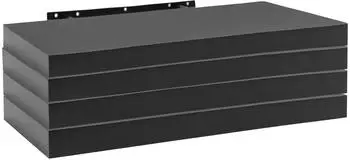 Woltu Wandregal 4er-Set schwarz MDF 50x22,9x3,8cm (RG9368sz-4)