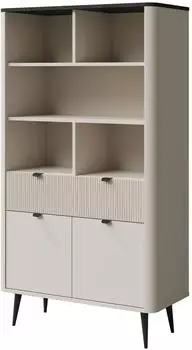 Mirjan24 Marly 05 Regal mit Dreht&uuml;r, Schublade, Metallf&uuml;&szlig;e