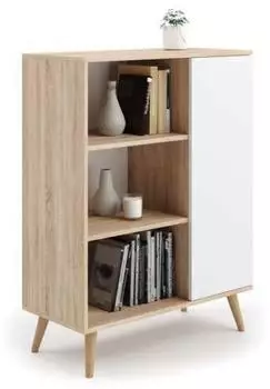 RAUMHIRSCH Fondi Bücherregal Eiche/weiß, Holzwerkstoff, 90x116x40cm (800001457288)