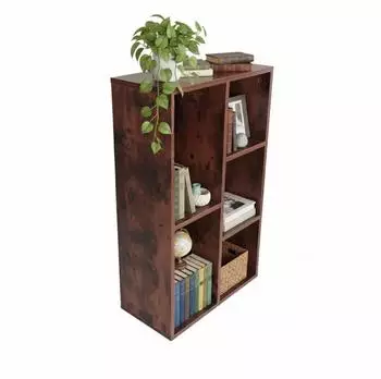 Relaxdays B&uuml;cherregal 5 F&auml;cher, Holzwerkstoff, dunkelbraun, 50x80x24cm