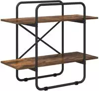 vidaXL B&uuml;cherregal 2 Ebenen 80 x 35 x 70 cm PB R&auml;uchereiche
