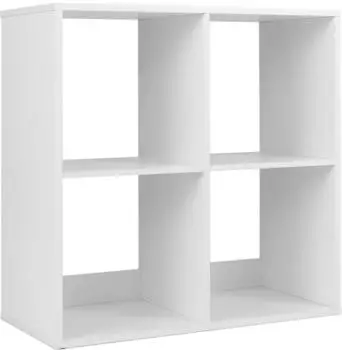 Costway B&uuml;cherregal 4 F&auml;cher, W&uuml;rfelregal, offen, wei&szlig;, Holz (ON32986IT)