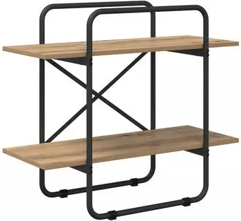vidaXL B&uuml;cherregal 2 Ebenen, Artisan-Eiche, 80x35x70cm