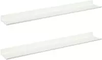 vidaXL Schwebendes Regal 2 stk. Wei&szlig; 60 x 8,5 x 2,5 cm Stahl