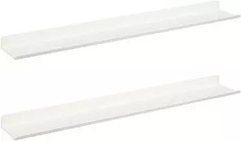 vidaXL Schwebendes Wandregal 2-tlg., wei&szlig;, 60x8,5x2,5cm, Stahl (8003970)