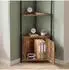 Relaxdays Eckregal 5 Ebenen mit Schrank, braun/schwarz (44,5x147x30cm)