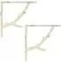 vidaXL Wandregalhalterungen 2 Stk., antik weiß, 10x10x3cm, Stahl (42038843)