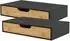 en.casa Bokn Wandregal mit Schublade, Bambus, schwarz, 40x24x8cm