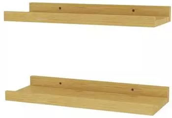VICCO Linus Wandregal 2er Set, Naturholz, 40x4cm