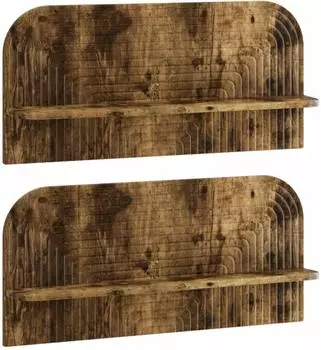 vidaXL Wandregal 2 Stk. R&auml;uchereiche 80,5x13,5x37,5cm