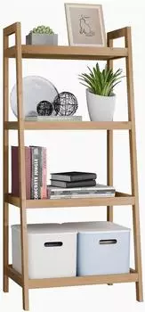 LuxusKollektion Leiterregal Bambus, 4 Ablagen, 99cm