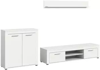 ebuy24 Jam Wohnwand J24 System, 3-tlg., wei&szlig; (61-X8BA9W02)