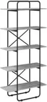 vidaXL B&uuml;cherregal 5 Ebenen 60 x 35 x 175,5 cm PB Sonoma-Grau