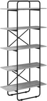 vidaXL B&uuml;cherregal 5 Ebenen, Sonoma-Grau, 60x35x175,5cm