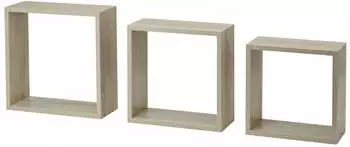 Dolle Regale Frame W&uuml;rfelregal 3er-Set, 30x30cm, Eiche vintage