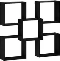 vidaXL Wandregal Schwarz 99,5 x 17 x 91 cm Holzwerkstoff