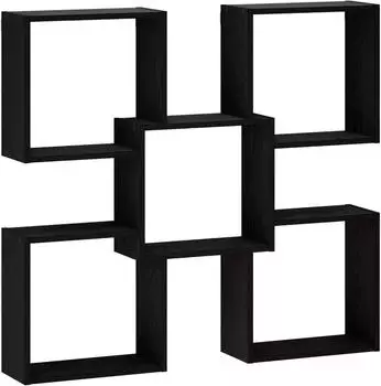 vidaXL Wandregal schwarz 99,5x17x91cm Holzwerkstoff