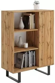 RAUMHIRSCH Fondi Bücherregal schwarz/Eiche Wotan, Holzwerkstoff, 90x116x40cm