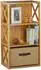 Relaxdays Badregal Bambus mit Korb, 3 Ablagen, faltbar, 80x42x29cm (10020273)