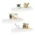 Relaxdays Wandregal 3er-Set, weiß, 38x15cm, Holzwerkstoff/Metall