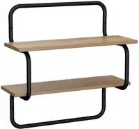 vidaXL 2-Ebenen-Wandregal Artisan-Eiche 40 x 24,5 x 61 cm