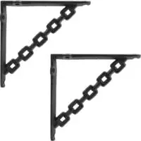 vidaXL Wandregalhalterungen 2 stk. Schwarz 14,5 x 14,5 x 3 cm Stahl