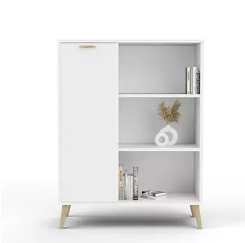 RAUMHIRSCH Fondi Bücherregal weiß, Holzwerkstoff, 90x116x40cm (800001030108)