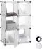 Relaxdays Regalsystem 6 Türen, DIY Cubes, Kunststoff, transparent, 98x66x32cm (10024514_50)