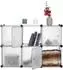 Relaxdays Regalsystem 6 Türen, DIY Cubes, Kunststoff, transparent, 98x66x32cm (10024514_50)