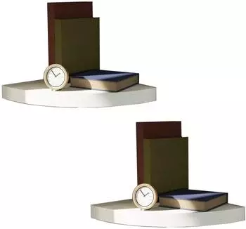 Mojawo Eckregal Wandregal MDF wei&szlig; 30x30cm, 2er-Set (WR100-2ER)