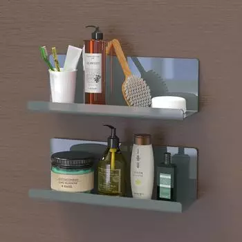 LuxusKollektion Schweberegal ohne Bohren, Acryl, grau, 30cm, 2er-Set