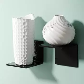 LuxusKollektion Schweberegal 2er-Set, Acryl, schwarz, 10cm, ohne Bohren