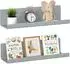 LuxusKollektion Schweberegal 2er-Set, Kunststoff, grau, 30x10x8cm