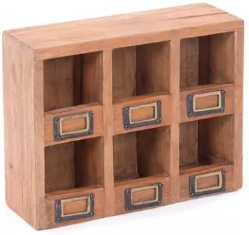 DESIGN DELIGHTS Wandregal "Lima" Massivholz, 6 F&auml;cher, 30x24x10cm (10003647)