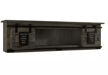 Massivmoebel24 Railway #265 Wandregal Mango 130x25x35cm, grau lackiert (09-350-772-1065)