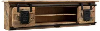 Massivmoebel24 Railway #157 Wandregal Mango 130x25x35cm, natur lackiert (09-350-772-0057)