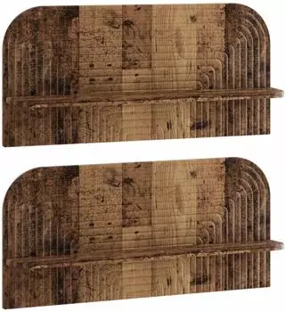 vidaXL Wandregal 2-tlg. Altholz 80,5x13,5x37,5cm