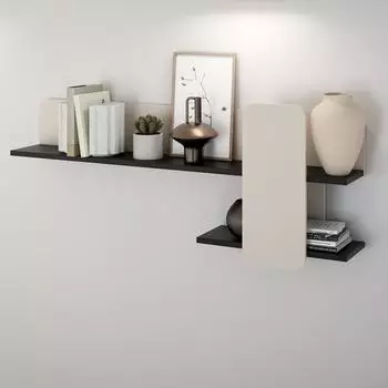 Forte Vodol Wandregal mit Ablagefach, beige, 150x60x23,4cm