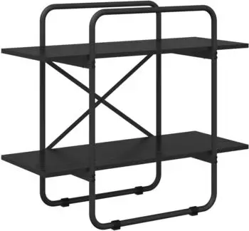 vidaXL B&uuml;cherregal 2 Ebenen 80x35x70cm schwarz Eichen-Optik (8007822)