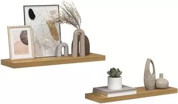 vidaXL Wandregal 2 Stk. braun 80x23,5x3,8cm Holzwerkstoff (42019951)
