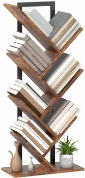 HomCom Standregal in Baumform, 7 Ebenen, rustikal braun (800001142213)