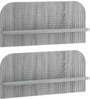 vidaXL Wandregal 2 stk. Sonoma-Grau 80,5 x 13,5 x 37,5 cm