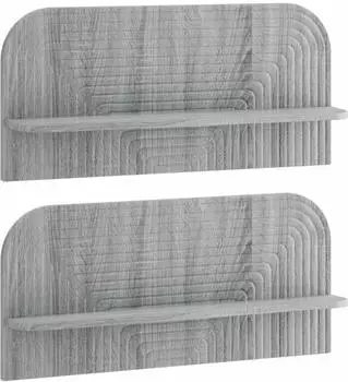 vidaXL Wandregal 2-tlg. Sonoma-grau 80,5x13,5x37,5cm