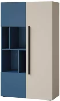 Mirjan24 Lorin 3D LO05 Regal mit Drehtüren, Kaschmir/Blau, 91x157x40cm (800001816882)