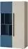 Mirjan24 Lorin 3D LO05 Regal mit Drehtüren, Kaschmir/Blau, 91x157x40cm (800001816882)