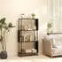 HomCom Standregal mit 4 Ebenen, geschwungenes Design, braun, 80x30x141cm