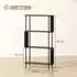 HomCom Standregal mit 4 Ebenen, geschwungenes Design, braun, 80x30x141cm
