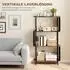 HomCom Standregal mit 4 Ebenen, geschwungenes Design, braun, 80x30x141cm